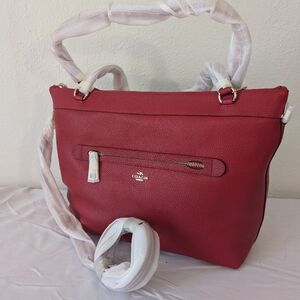 NWT Red Coach Tote Bag With Crossbody Strap